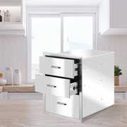 Rent to own ZOKOP Stainless Steel Three-Drawing, Ranging In Size Courtyard Oven Drawer Silver