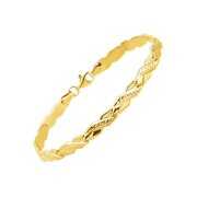 Rent to own Women's Eternity Gold Braided Textured Link Bracelet in 14kt Yellow Gold, 7.25"