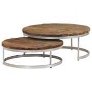 Rent to own vidaXL Coffee Table Set 2 Pieces Reclaimed Wood and Steel