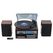 Rent to own Jensen JTA-575 3-Speed 10-Watt Belt-Drive Turntable System with CD Player, Cassette Player/Recorder, AM/FM Stereo Radio and Speakers