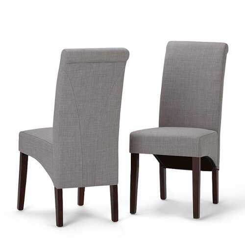 Rent to own Simpli Home - Avalon Polyester & Wood Dining Chairs (Set of 2) - Dove Gray