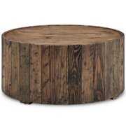 Rent to own Beaumont Lane Round Coffee Table with Casters in Rustic Pine