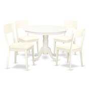 Rent to own East West Furniture Hartland HLAD5 Five Piece Round Pedestal Dining Table Set