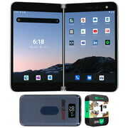 Rent to own Microsoft TGM-00001 Surface Duo 256GB (Locked AT&T) Folding 2 Screen Smartphone, Glacier Bundle with Deco Gear 8000 mAh Power Bank with Wireless Charging and 1 Year Extended Protection Plan