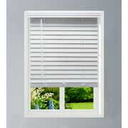 Rent to own Linen Avenue Custom Cordless Partial Inside Mount Faux Wood Blinds, 43.5 W X 72 H
