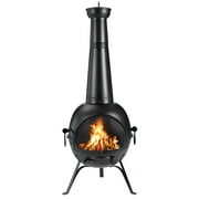 Rent to own 54.5in Fire Pit Chimenea Fireplace Cast Iron Outdoor Fireplace Garden Treasures Cast Iron Wood Burning