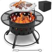 Rent to own OKVAC 36" Outdoor Fire Pit Wood Burning Firepit Bowl with BBQ Grill