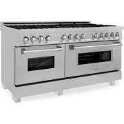 Rent to own ZLINE 60" 7.4 cu. ft. Dual Fuel Range with Gas Stove and Electric Oven in DuraSnow Stainless Steel (RAS-SN-60)