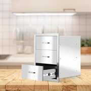 Rent to own ZOKOP Stainless Steel Three-Drawing And Large Courtyard Oven Drawer Silver