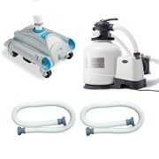 Rent to own Intex Pool Sand Filter Pump w/ Automatic Timer & Side Vacuum & 1.5? Hose 2 Pack