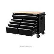 Rent to own 46 in. W 9-Drawer, Deep Tool Chest Mobile Workbench in Gloss Black with Hardwood Top