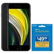 Rent to own Walmart Family Mobile Apple iPhone SE (2020), 64GB, Black- Prepaid Smartphone with FREE 3 Months of Service