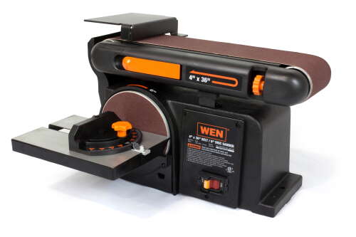 Rent to own WEN 4.3-Amp 4 x 36 in. Belt and 6 in. Disc Sander with Cast Iron Base