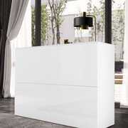 Rent to own CNCEST 4-Door Storage Cabinet White Rectangle Wardrobe Simple and Elegant