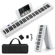 Rent to own Infans 88-Key Folding Electric Piano Keyboard Semi Weighted Full Size MIDI White