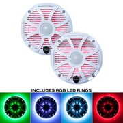 Rent to own Wet Sounds REVO 6-SWW White Closed SW Grille 6.5 Inch Marine LED Coaxial Speakers (pair) with RGB LED Speaker Rings