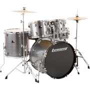 Rent to own Ludwig Backbeat Complete 5-Piece Drum Set with Hardware and Cymbals, Metallic Silver Sparkle