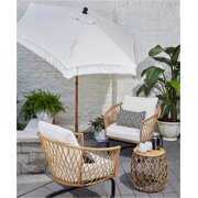 Rent to own Better Homes & Gardens Ventura 3-Piece White Outdoor Boho Wicker Chat Set, Wicker Frame