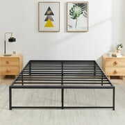 Rent to own VECELO 14.2 Inch Full Metal Platform Bed Frame, Heavy Duty Metal Bed with Under-bed Storage, No Box Spring Needed, Black