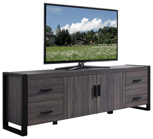 Rent to own Walker Edison - Modern Urban 4 Drawer TV Stand for TVs up to 78" - Charcoal