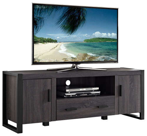 Rent to own Walker Edison - Urban Modern Storage  TV Stand for Most Flat-Panel TV's up to 65" - Charcoal