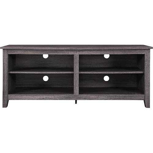 Rent to own Walker Edison - Modern Wood Open Storage TV Stand for Most TVs up to 65" - Charcoal