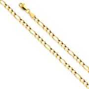 Rent to own Ioka - 14K Yellow Solid Gold 3.9mm Figaro 3+1 Open Chain Necklace with Lobster Clasp - 24"