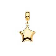 Wellingsale 14k Yellow Gold Star Charm for Mix & Match Bracelet (Size : 20 x 10 mm)