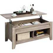 Rent to own Yaheetech Lift Top Coffee Table w/Hidden Storage Compartment Open Shelf for Living Room,Gray