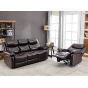 Rent to own VIK Recliner Sofa Set Sectional Sofa Couch for Living Room Brown PU Leather