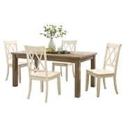 Rent to own Lexicon Janina 5-Piece Contemporary Wood Dining Set in Natural and White