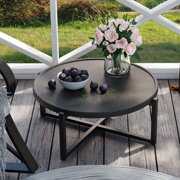 Rent to own COSIEST Outdoor Dark Grey Concrete Round Coffee Table, 31.5" W x 12" H Round Top