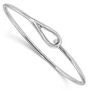 Rent to own Solid 925 Sterling Silver Bangle Cuff Bracelet (Width = 2mm )