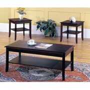 Rent to own Vania 3 Piece Contemporary Storage Coffee Table Set, Dark Cherry Wood