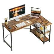 Rent to own Bestier 47 inch Corner L-Shaped Desk with Storage Shelve Home Office Desk in Rustic