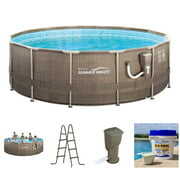 Rent to own Summer Waves 14Ft x 48In Round Frame Above Ground Swimming Pool Set