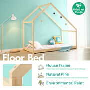 Rent to own Walsport Kids Bedroom Large Twin Size Furniture Premium Wood Children House Bed Frame Tent Bed Floor Bed Princess Decorate for Boys & Girls
