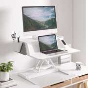 Rent to own FlexiSpot 25" Motorized Aesthetic Home Office Computer Riser Sit Stand Workstation White