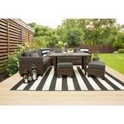 Rent to own Better Homes & Gardens Brookbury 5-Piece Outdoor Wicker Sectional Dining Set- Gray