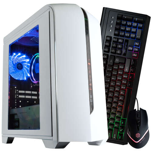 Periphio Warp Gaming PC Computer | AMD Athlon 3000G | Radeon Vega 3 (2GB) | 500GB SSD | 16GB DDR4 RAM | 1080p Gaming | RGB Gaming Bundle | Windows 10 Home (Windows 11 Compatible)