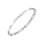 Rent to own Women's Welry 1/10 cttw Diamond Link Chain Bracelet in Sterling Silver, 7.5"