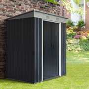 Rent to own Dcenta 6' x 4' Backyard Garden Tool Storage Shed with Lockable Door, 2 Air Vents & Steel Construction