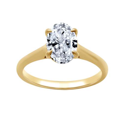 Rent to own Brilliance Fine Jewelry 1.5 CT Lab Grown Diamond Women's Oval Solitaire Engagement Ring 10k Yellow Gold