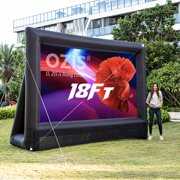Rent to own OZIS 18Ft Inflatable Outdoor Projector Movie Screen - Blow up Mega Movie Projector Screen with 350W Blower Include - Supports Front and Rear Projection - Easy to Set Up
