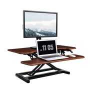 Rent to own FLEXISPOT Home Office Height Adjustable Standing Desk Converter Mahogany 28" U-Shape with Keyboard Tray