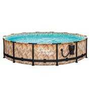 Rent to own Summer Waves Light Oak Elite 14' x 36" Frame Above Ground Swimming Pool