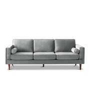 Rent to own Hudson Mid Century Modern Style Sofa Couch for Living Room in Grey Velvet