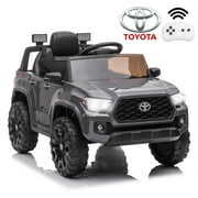 Rent to own Toyota Tacoma Ride on Cars for Boys, 12V Powered Kids Ride on Cars Toy with Remote Control, Gray Electric Vehicles Ride on Truck with Headlights/Music Player for 3 to 5 Years Old Boy Girls