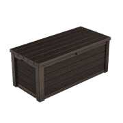 Rent to own Keter Eastwood 150 Gallon Deck Box, Resin Wood Look Brown