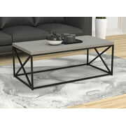 Rent to own Safdie & Co. Coffee Table-48"L/Grey Cement/Black Metal